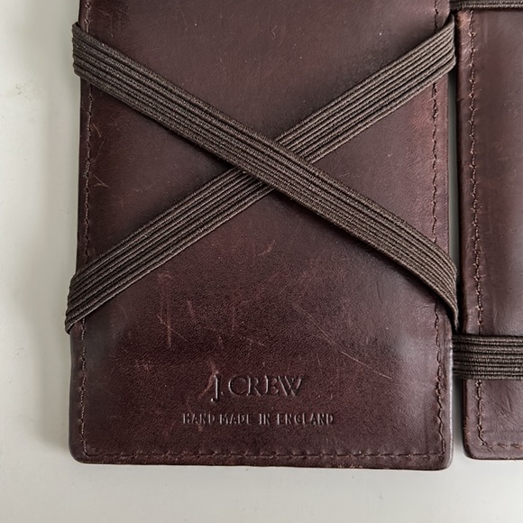 SOLD J. Crew Foldable Leather Wallet Black and Brown - Picture 6 of 7